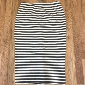 J Crew striped skirt, heavyweight jersey knit.